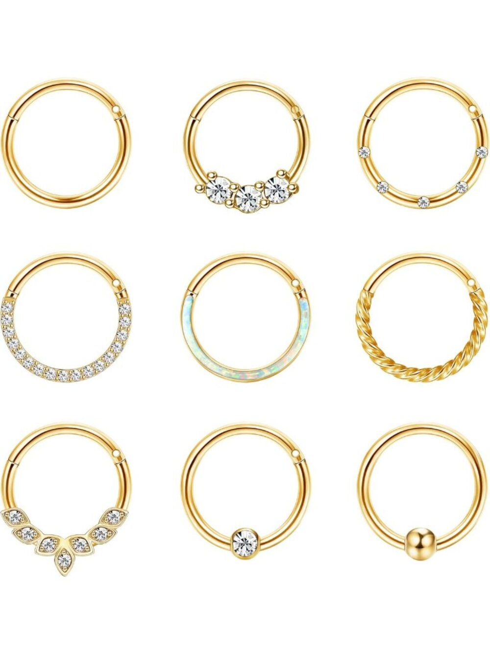 Hypoallergenic Gold Septum Hoop Rings for Women & Men - Stylish Nose Jewelry